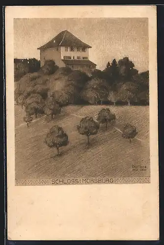 Künstler-AK Winterthur, Partie am Schloss Mörsburg