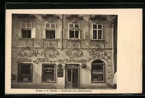AK Krems an der Donau, Frontansicht des Gasthaus Vier Jahreszeiten