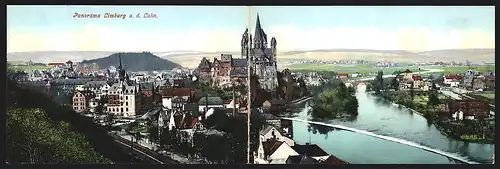 Klapp-AK Limburg a. d. Lahn, Panoramablick auf die Stadt
