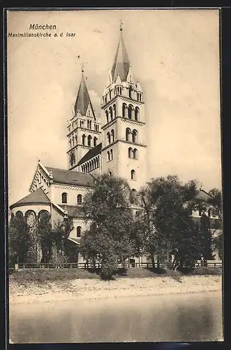 AK München, Maximilianskirche a. d. Isar