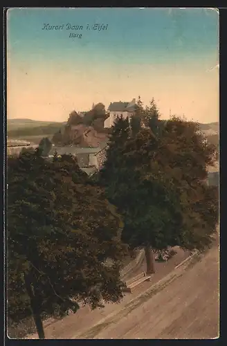 AK Daun i. Eifel, Blick auf die Burg