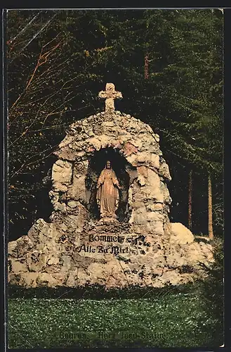 AK Beuron, Herz-Jesu-Statue