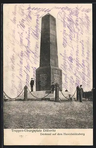 AK Döberitz, Truppen-Übungsplatz, Denkmal Hasenheidenberg