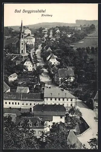 AK Bad Berggiesshübel, Ortsansicht mit Kirche, Kirchberg