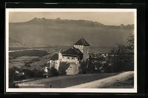 AK Vaduz, Schloss Vaduz und Ort mit Umgebung