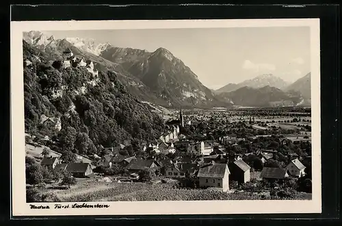 AK Vaduz, Gesamtansicht mit Schloss und Umgebung