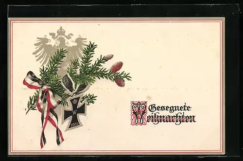 AK Weihnachtsgruss mit Eisernem Kreuz