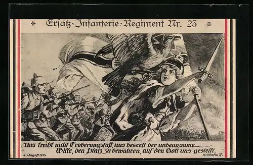 AK Ersatz-Infanterie-Regiment Nr. 23, Germania führt ihre Truppen in die Schlacht
