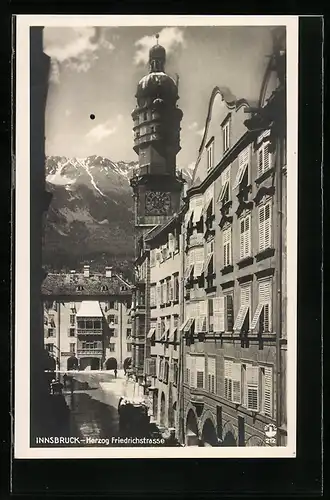 AK Innsbruck, Herzog Friedrichstrasse aus der Vogelschau