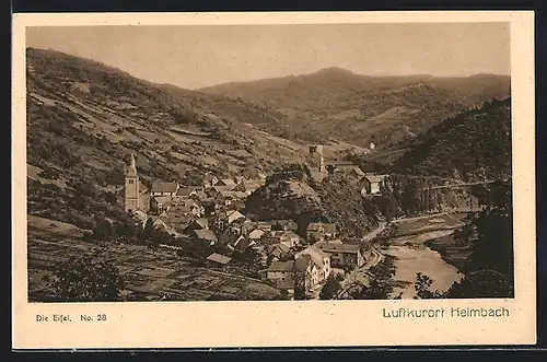 AK Heimbach, Ortsansicht aus der Vogelschau