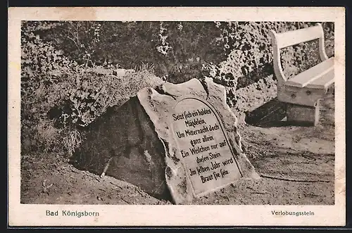 AK Bad Königsborn, Verlobungsstein Setzt sich ein holdes Mägdelein...