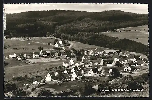 AK Eversberg im Sauerland, Ortsansicht aus der Vogelschau