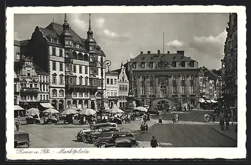 AK Bonn a. Rh., Marktplatz mit Autos