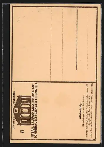 AK Leipzig, Internationale Baufachausstellung 1913, Bänkelsänger vor der Posthalterei