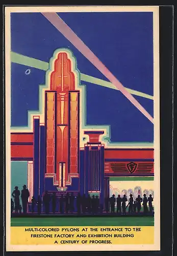 AK Chicago, A Century of Progress, Firestone Multi-Color Pylons