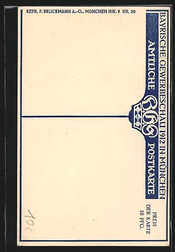 AK München, Ausstellung 1908, Gruppe Kraft von Fritz Behn