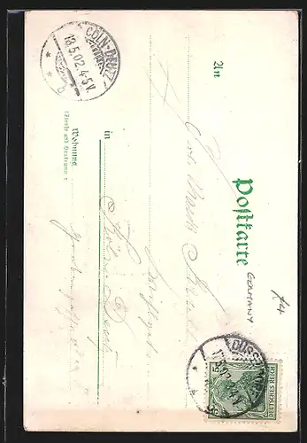 AK Düsseldorf, Ausstellung 1902, Festhalle, Königliche Staats-Eisenbahn, Reisende in einem Abteil