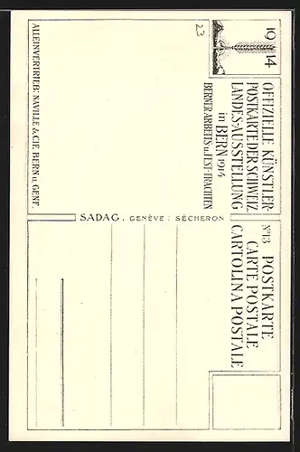 Künstler-AK Bern, Landes-Ausstellung 1914, Berner Arbeits- und Festtracht