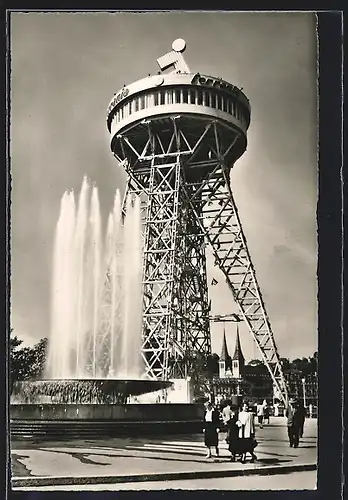 AK Luzern, Weltausstellung der Photographie 1952, Wagenbachbrunnen u. Aussichtsturm