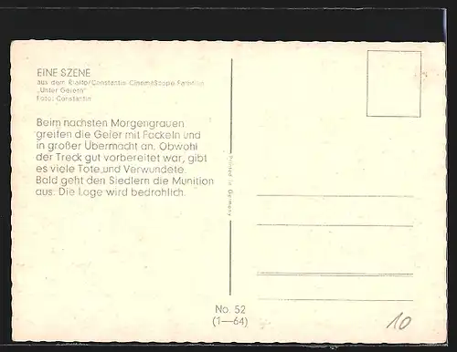 AK Szene aus Unter Geiern, Geier greifen den Treck an, Karl May