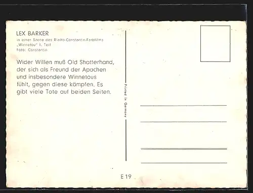 AK Winnetou, I. Teil, Old Shatterhand im Kampf gegen einen Apachen