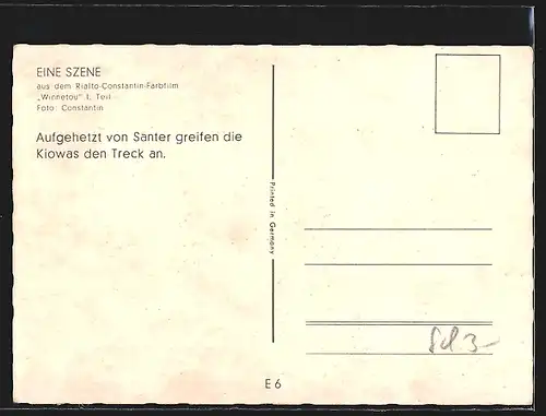 AK Filmszene aus Karl May-Film Winnetou, Kiowas greifen den Treck an