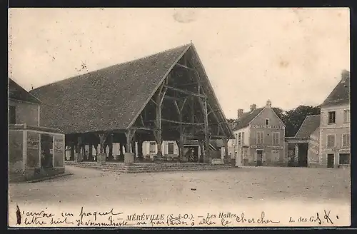 AK Méréville, Les Halles