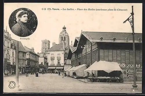 AK Tours, Les halles-Place des Halles (ancienne place St-Clèment