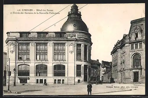 AK Limoges, Hotel des Postes et Bureaux de la Nouvelle Prefecture