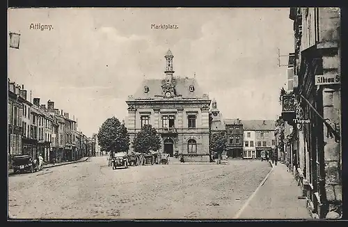 AK Attigny, Marktplatz