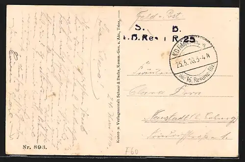 AK Noyon, Pariser Strasse mit Geschäften