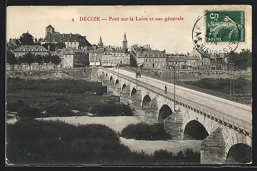 AK Decize, Pont sur la Loire et vue generale