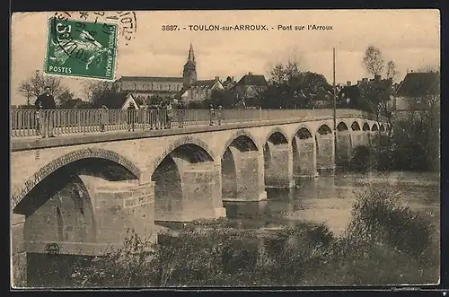 AK Toulon-sur-Arroux, Pont sur l`Arroux