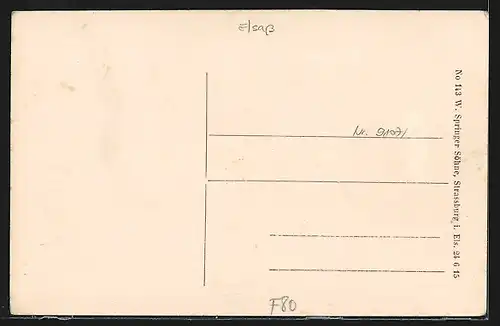 Künstler-AK Fricourt, Kirche durch englische Schiffsgeschütze zerstört