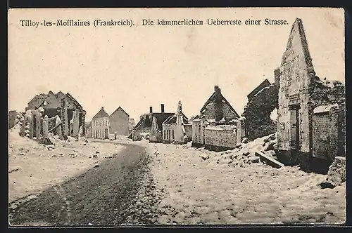 AK Tilloy-les-Mofflaines, Überreste einer Strasse