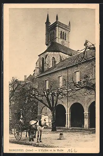 AK Morestel, L`Eglise et la Halle