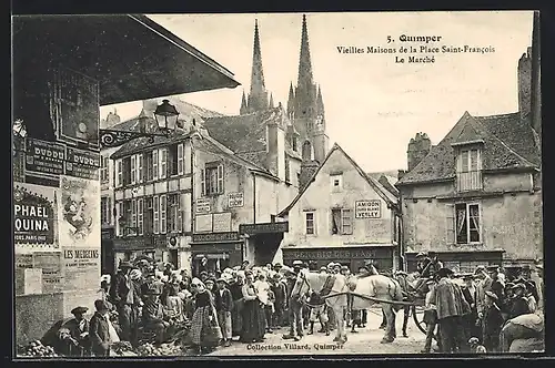 AK Quimper, Vieilles Maisons de la Place Saint-Francois, le Marche