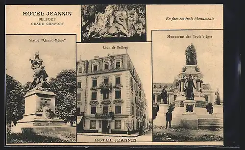 AK Belfort, Hotel Jeannin, Statue Quand-Meme, Monument des Trois Sièges