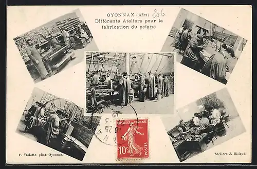 AK Oyonnax, Differents Ateliers pour la Fabrication du Peigne