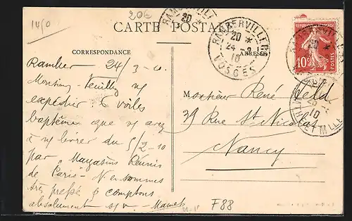 AK Rambervillers, Rue des Marchands et Magasins Réunis