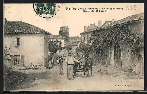AK St-Christophe-de-Chalais, L`Arrivée au Bourg, Route de St-Quentin
