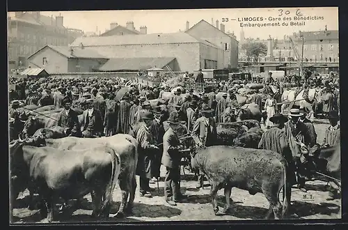 AK Limoges, Gare des Bénédictins, Embarquement du Bétail