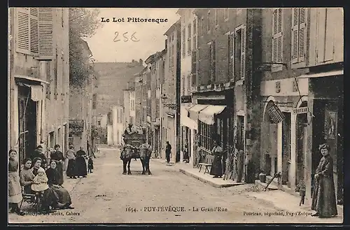 AK Puy-l`Évêque, La Grand`Rue, Strassenpartie