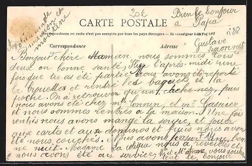 AK Asnelles, Rue Vatin, Automobil in einer Nebenstrasse