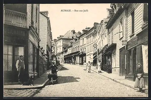 AK Aumale, Rue aux Juifs, Strassenpartie