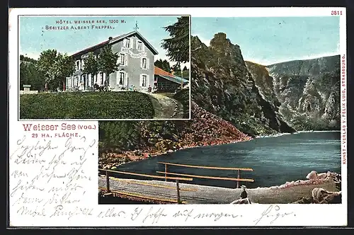 AK Urbeis, Hotel Weisser See von Albert Freppel, Uferpartie