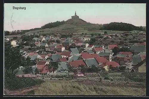 AK Dagsburg, Gesamtansicht mit Blick auf Monument