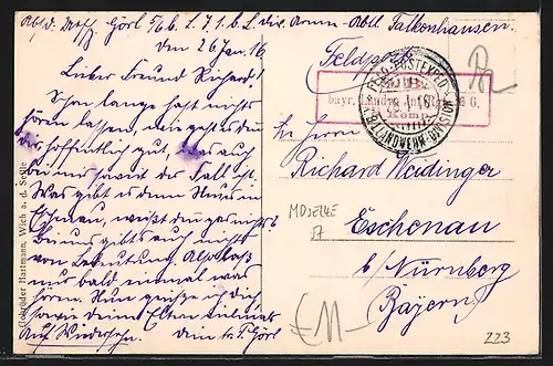 AK Wich, Altes Tor, Frauen in Lothringer Tracht