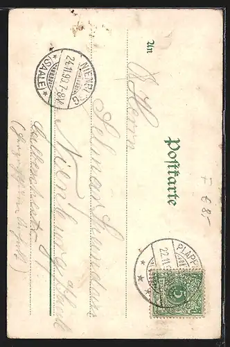 Lithographie Metz, Partie am Theater, Cathedrale und Stadthaus mit Paradeplatz