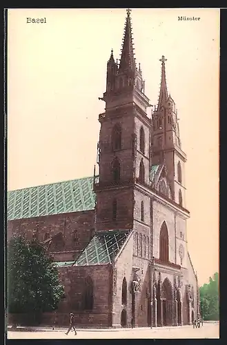 AK Basel, Münster, Teilansicht
